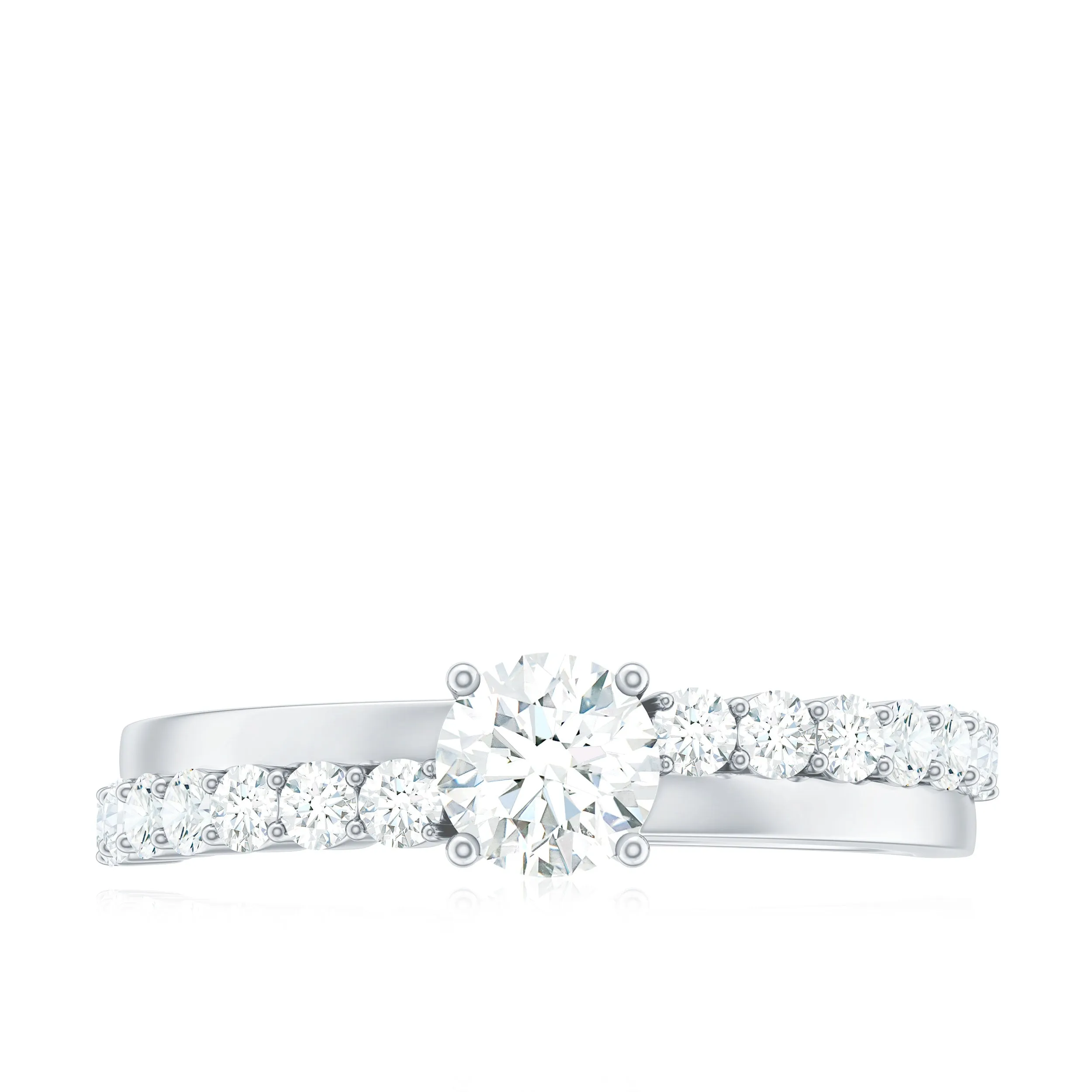 1 CT Round Cut Cubic Zirconia Promise Ring in Prong Setting