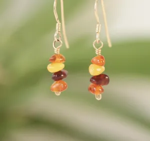 14k Gold Filled Amber Chip Earrings