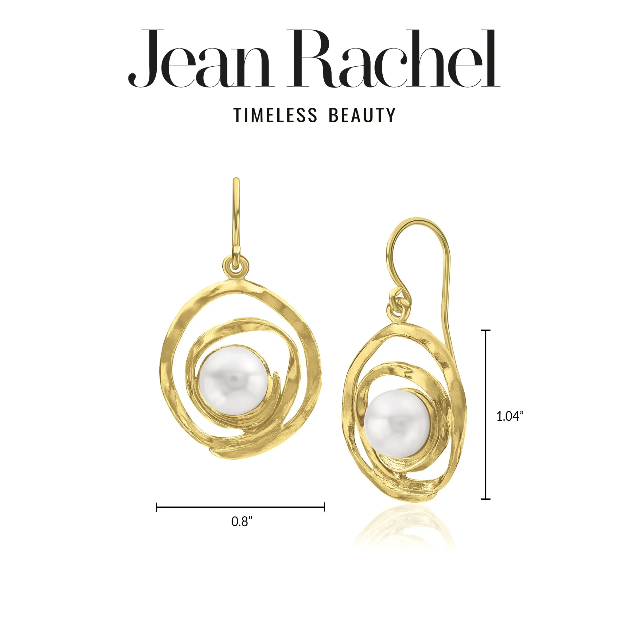 14K Gold Over Sterling Silver Pearl Wire Wrap Earrings