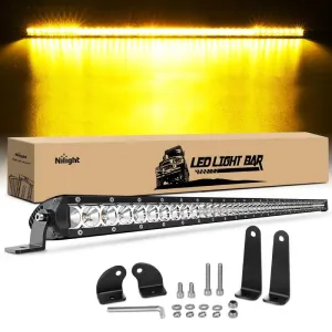 41 Inch 200W 11800LM Amber Slim Spot Flood Led Light Bar | 2 Style Mounts
