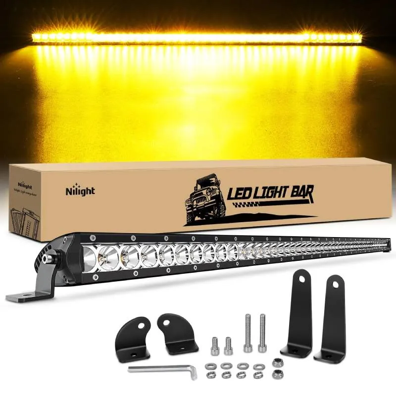41 Inch 200W 11800LM Amber Slim Spot Flood Led Light Bar | 2 Style Mounts