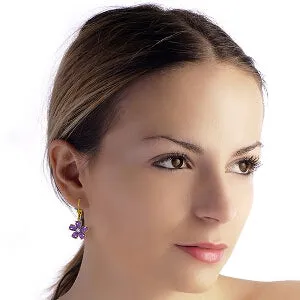 4.43 Carat 14K Solid Yellow Gold Pastoral Amethyst Earrings