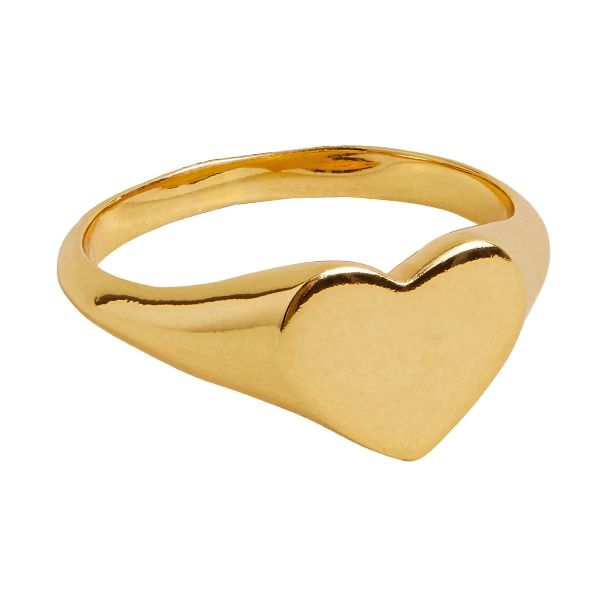 Accessorize London Women's 14k Z Real Gold Plated Heart Signet Ring-Large