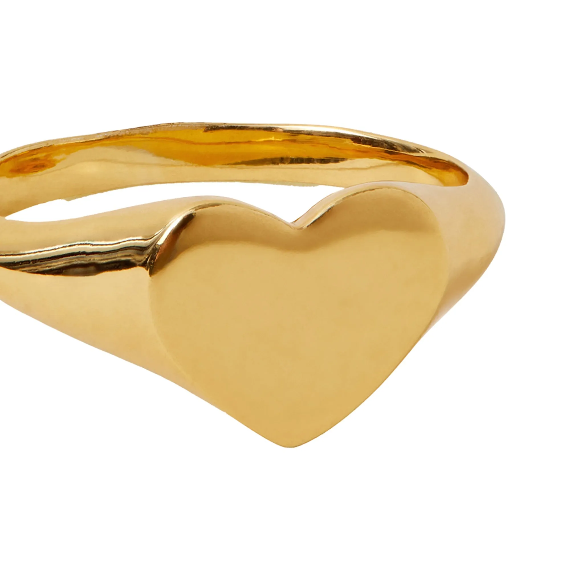Accessorize London Women's 14k Z Real Gold Plated Heart Signet Ring-Large