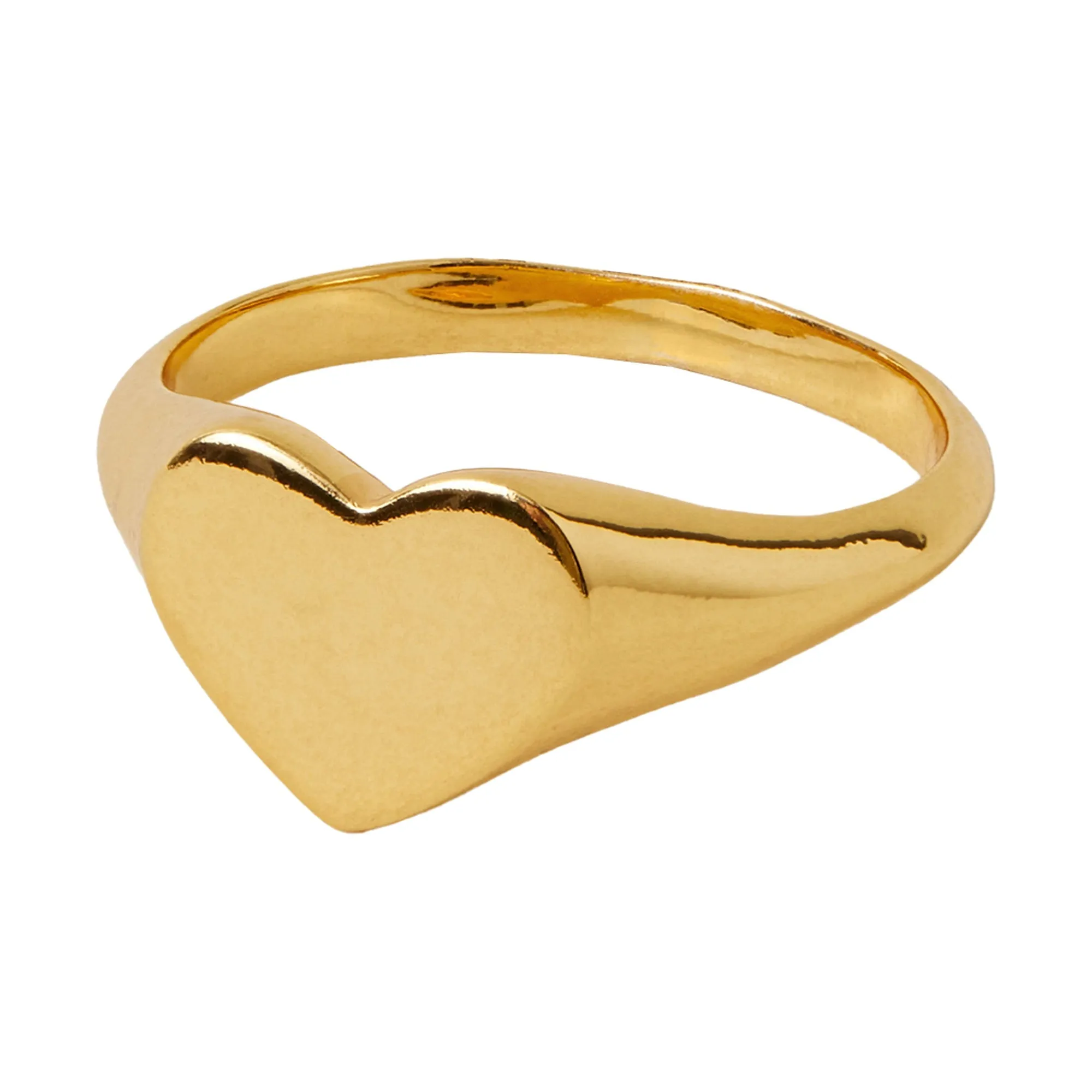 Accessorize London Women's 14k Z Real Gold Plated Heart Signet Ring-Large
