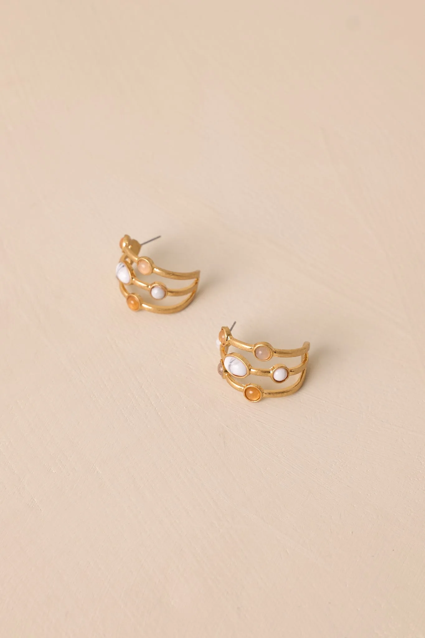 Across the Universe Gold Beaded Earrings