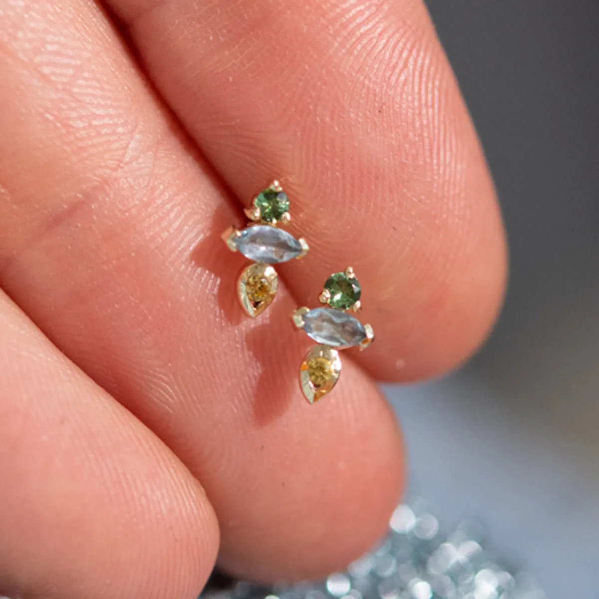 AM-PM Stud Earring - 9ct Yellow Gold - ST-AMPM-6
