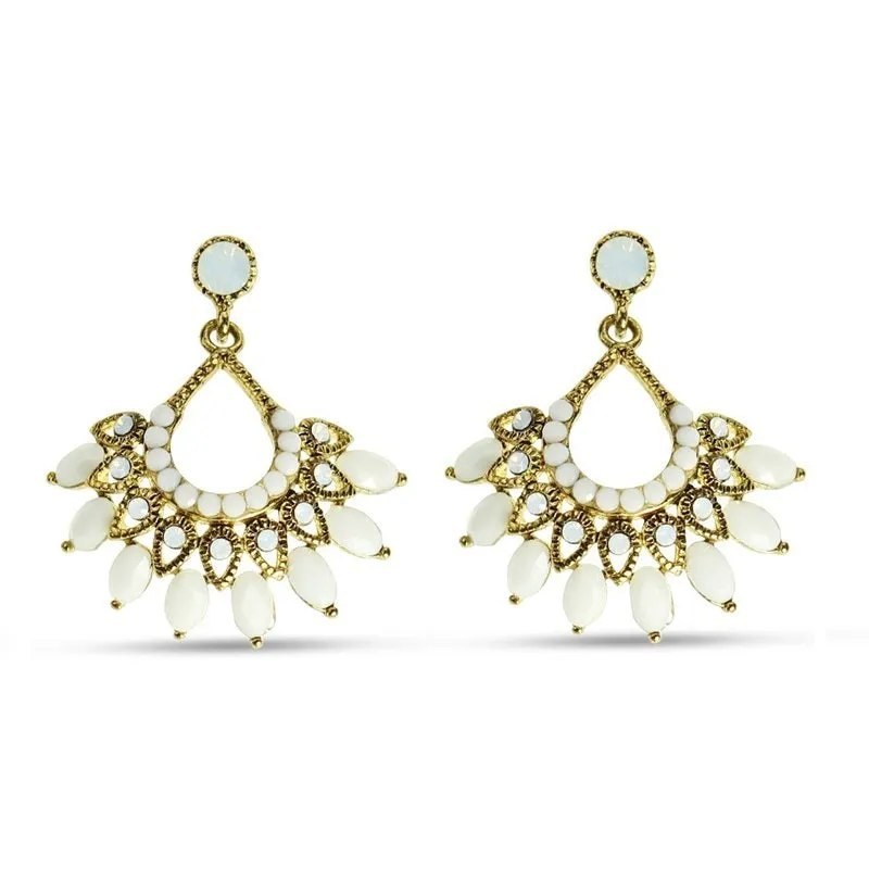 Amber - Bohemian Vintage Inspired Bridal Earrings