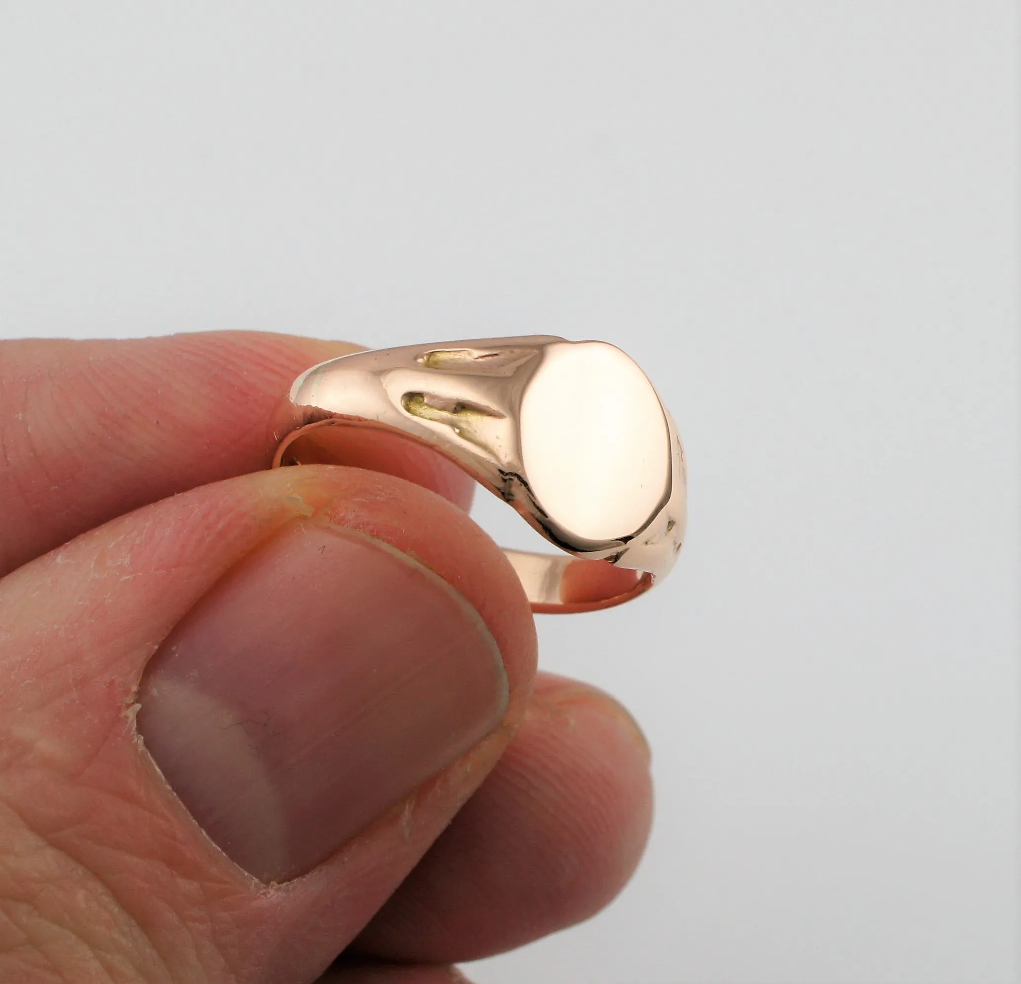 Antique 9ct Rose Gold Signet Ring - Size N