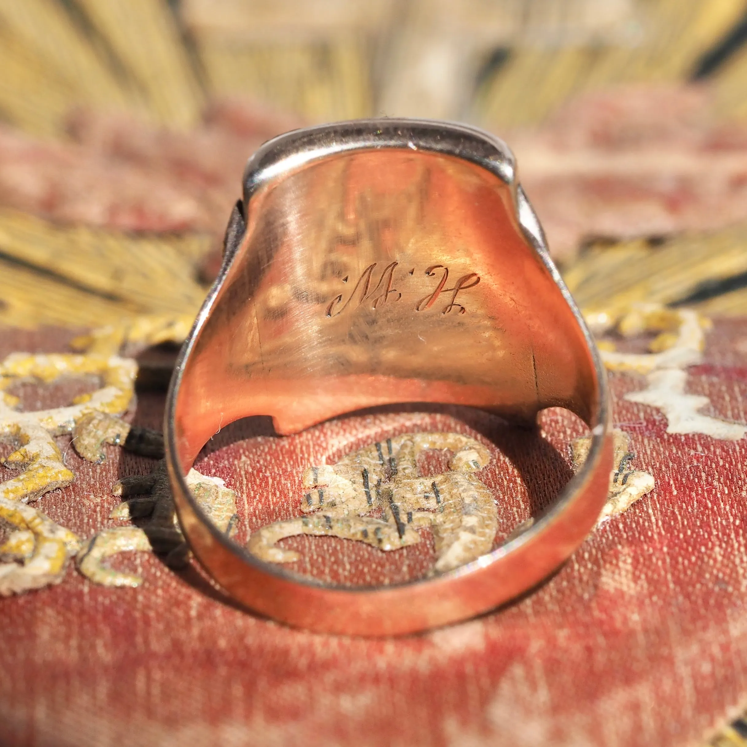 Antique Victorian 10k Gold Onyx Signet Ring