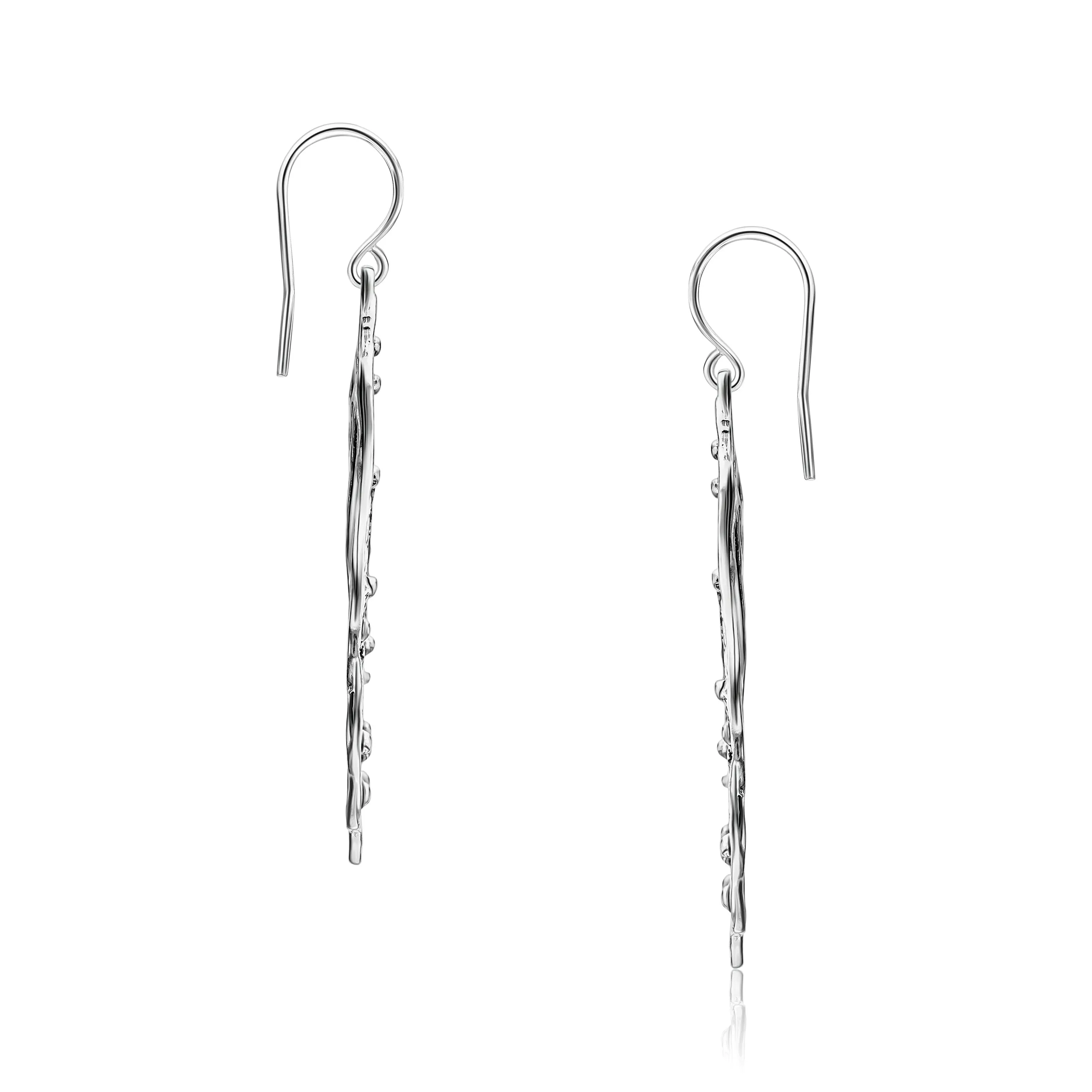 Artistic Sterling Silver Openwork Earrings