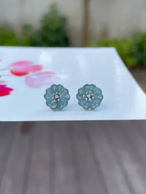 Blue Jade Earrings - Cherry Blossom (NJE088)