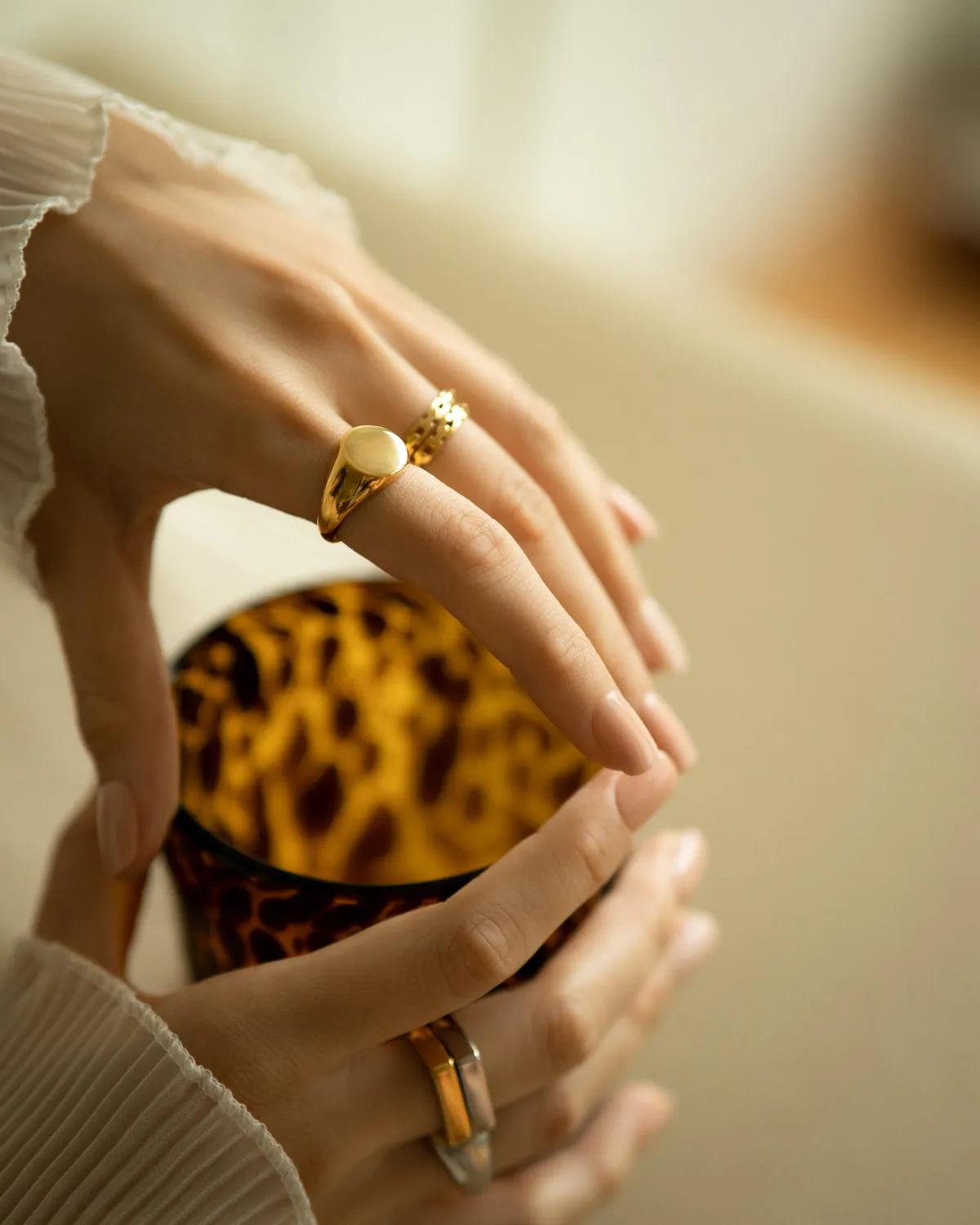 CIRCLE Signet Ring in Gold