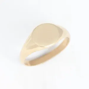 Custom Round Signet Ring 14k gold