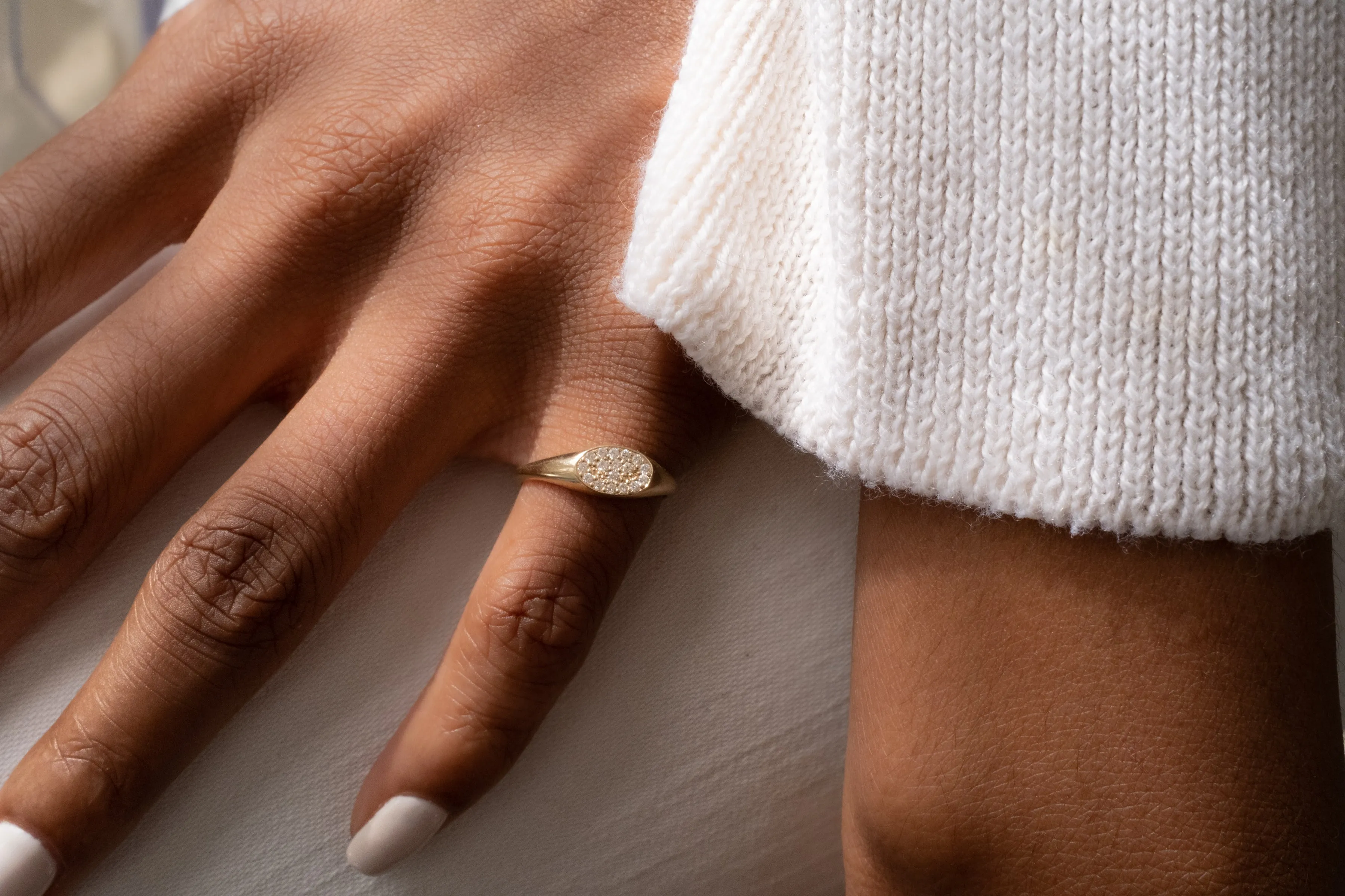 Diamond Pavé Signet Ring