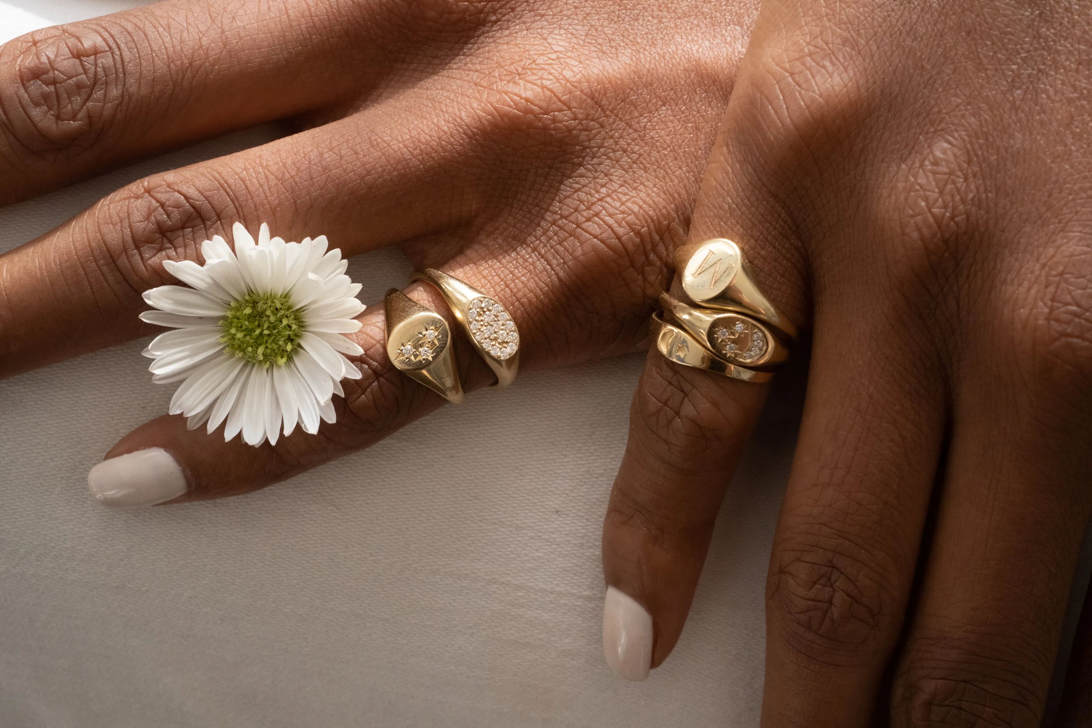 Diamond Pavé Signet Ring