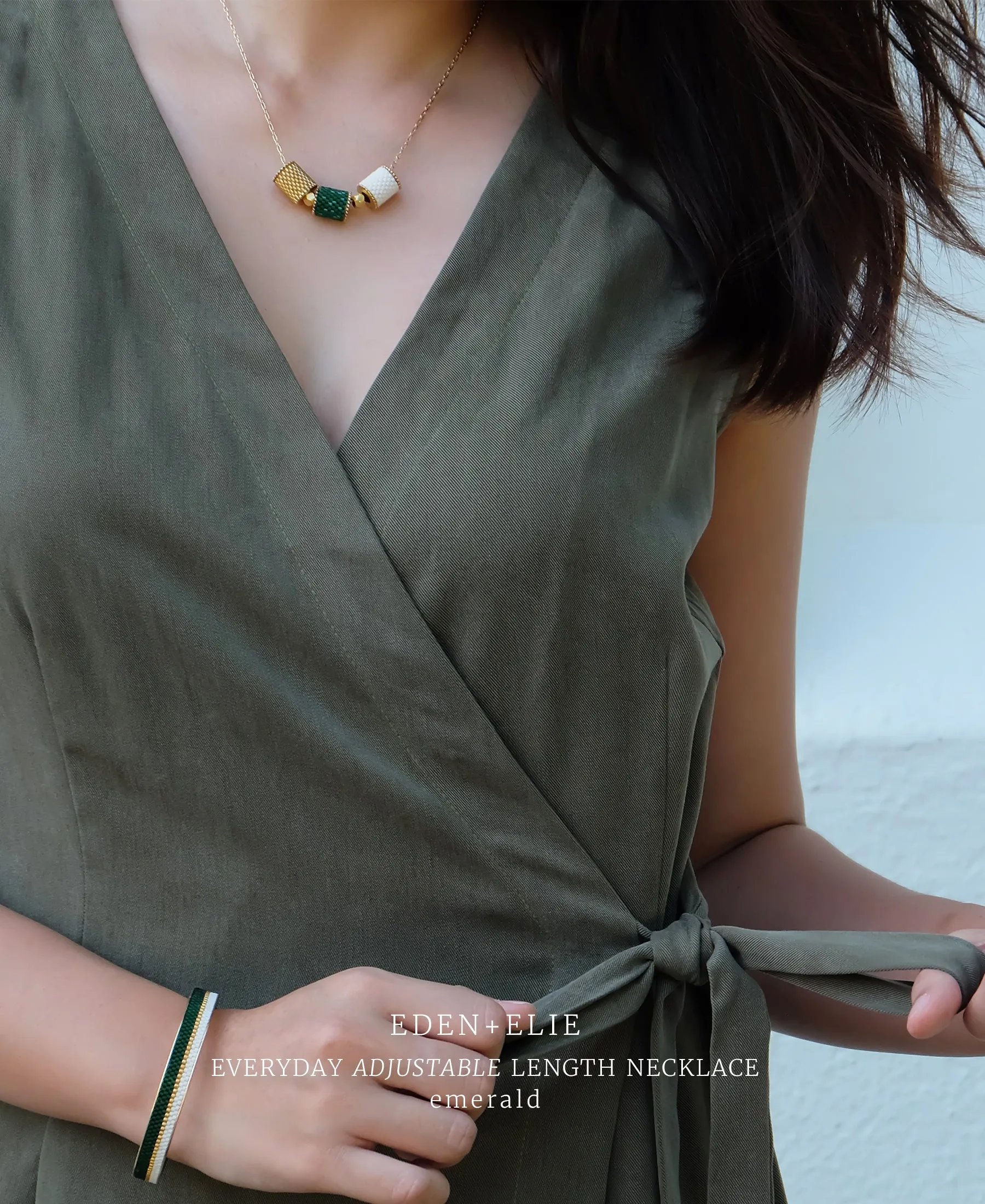 EDEN   ELIE Everyday Adjustable Length Necklace - royal blue
