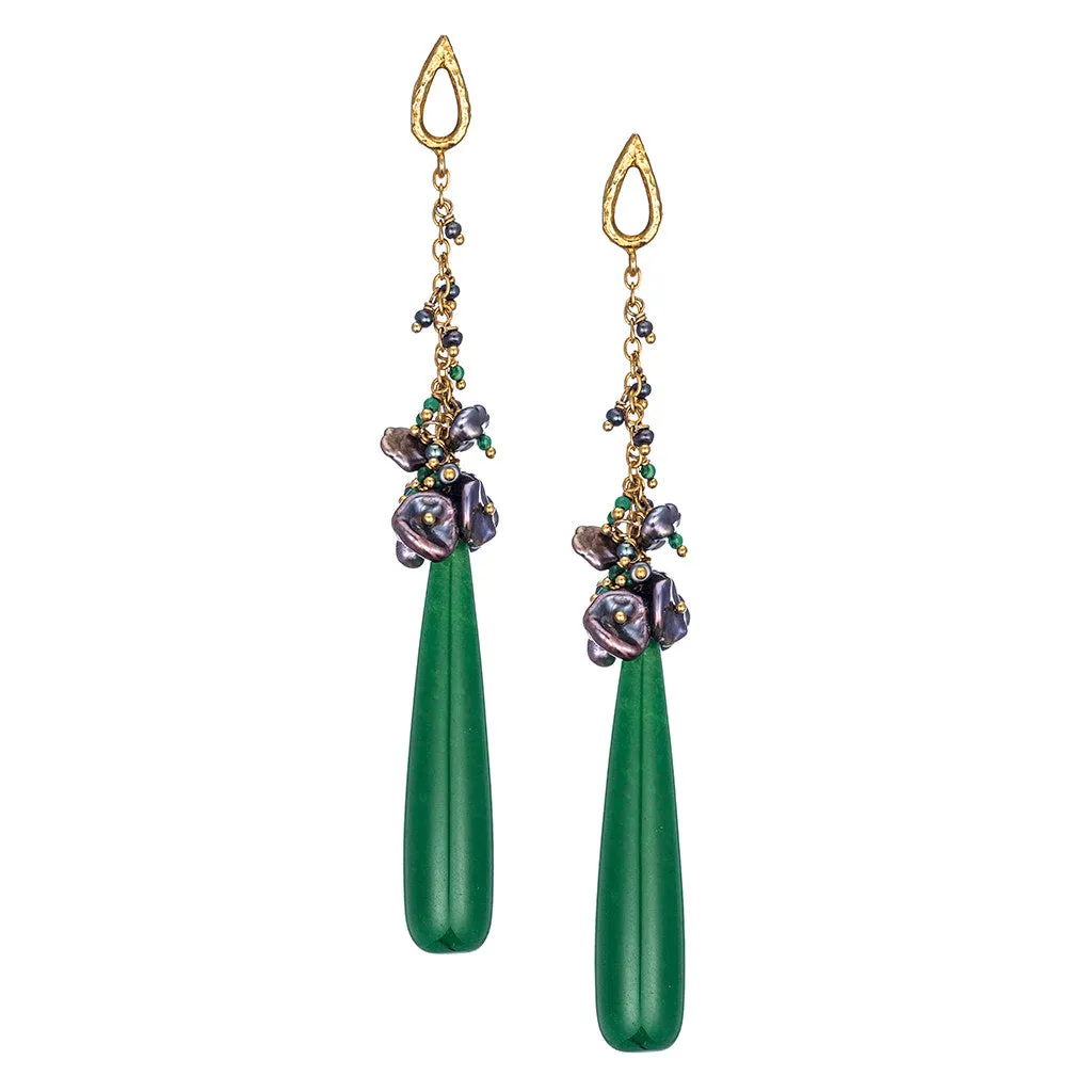 Emerald Jade Drop Earrings