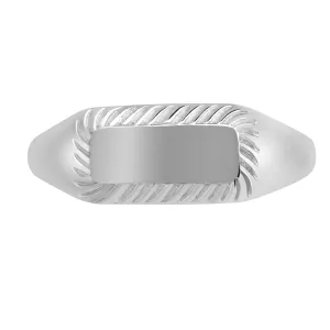 Etched Signet Ring in Silver