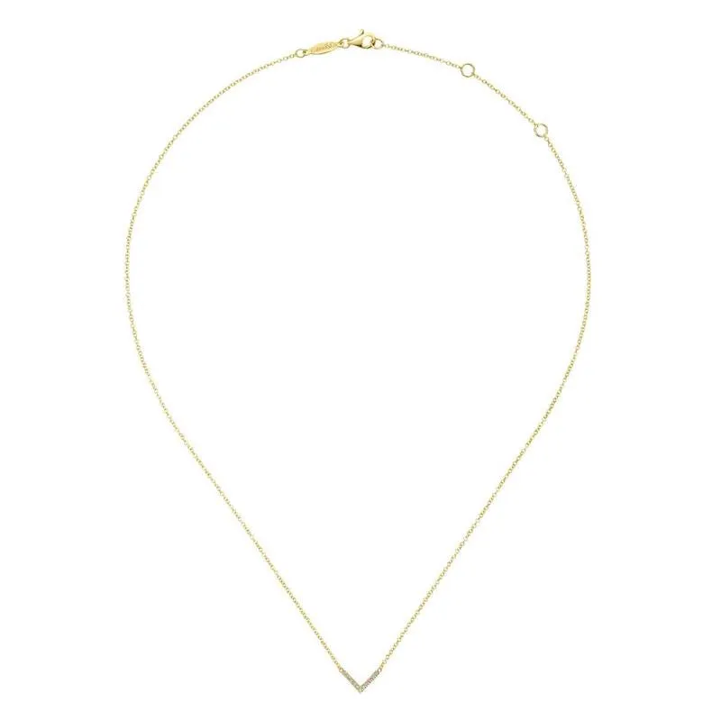 Gabriel & Co. 14k Yellow Gold Lusso Diamond Bar Necklace