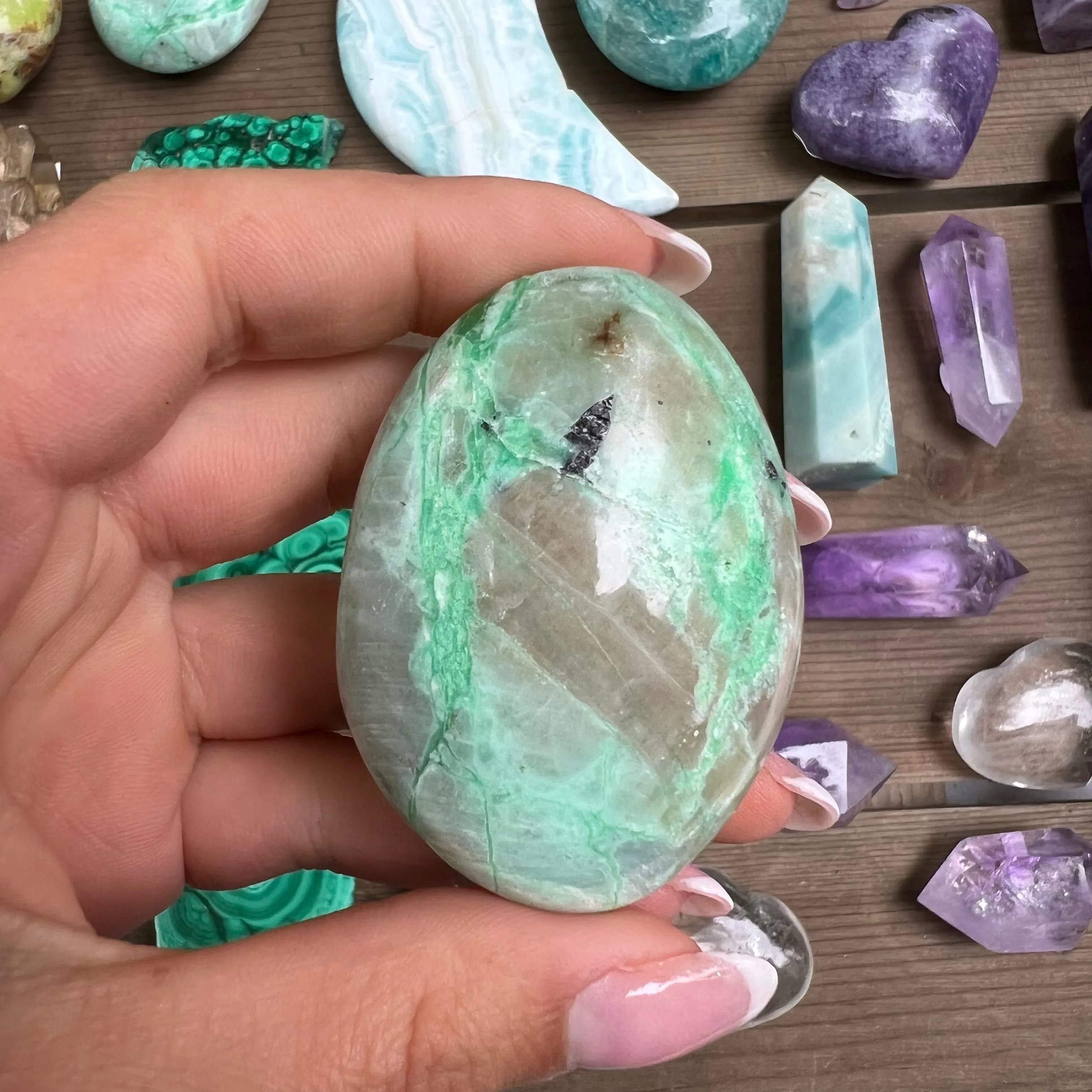 Garnierite Palm Stone (#8)