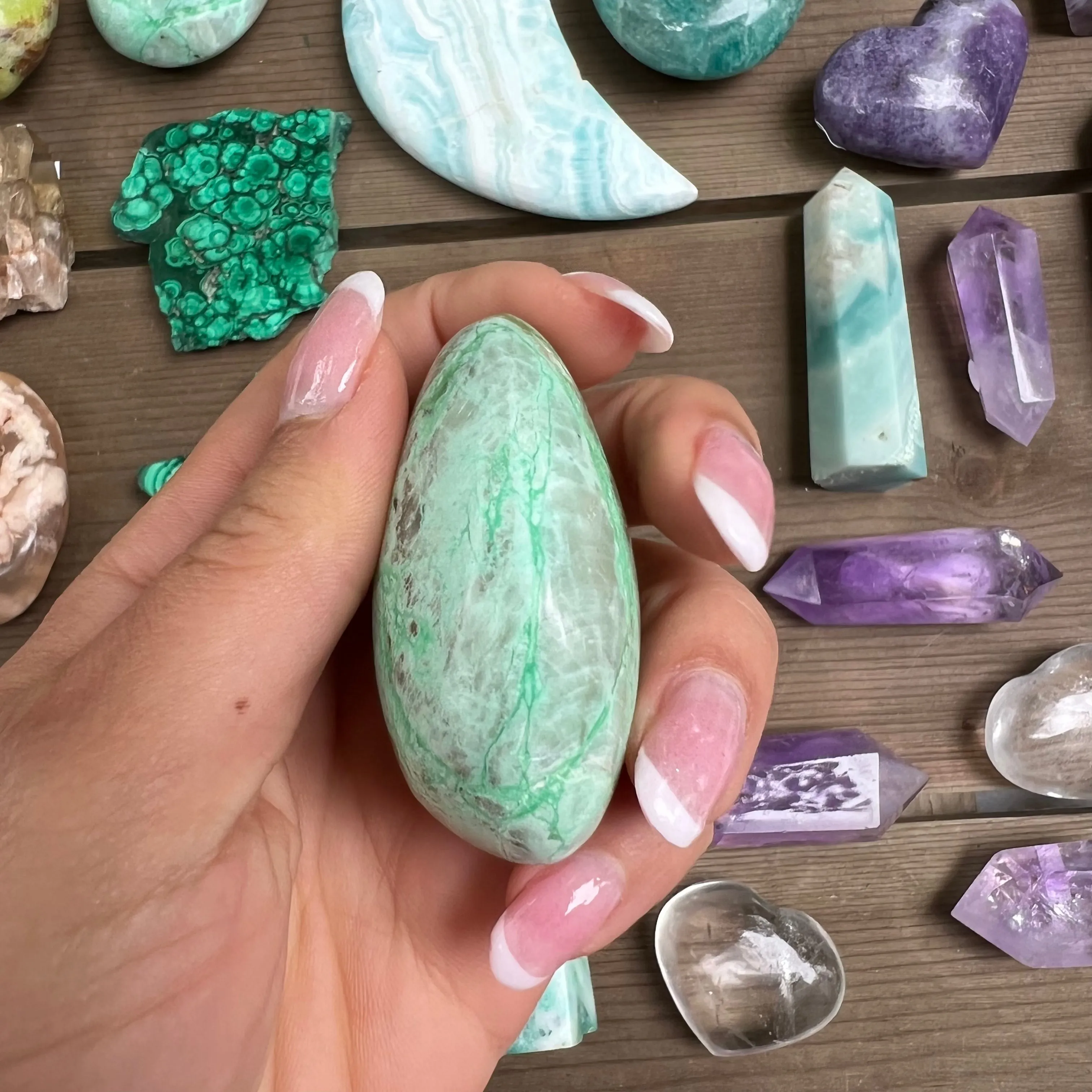 Garnierite Palm Stone (#8)