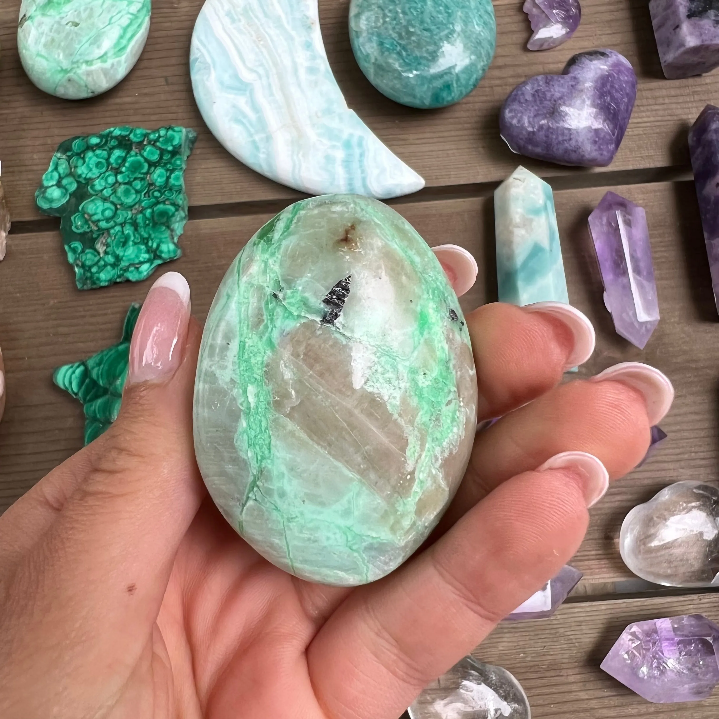 Garnierite Palm Stone (#8)