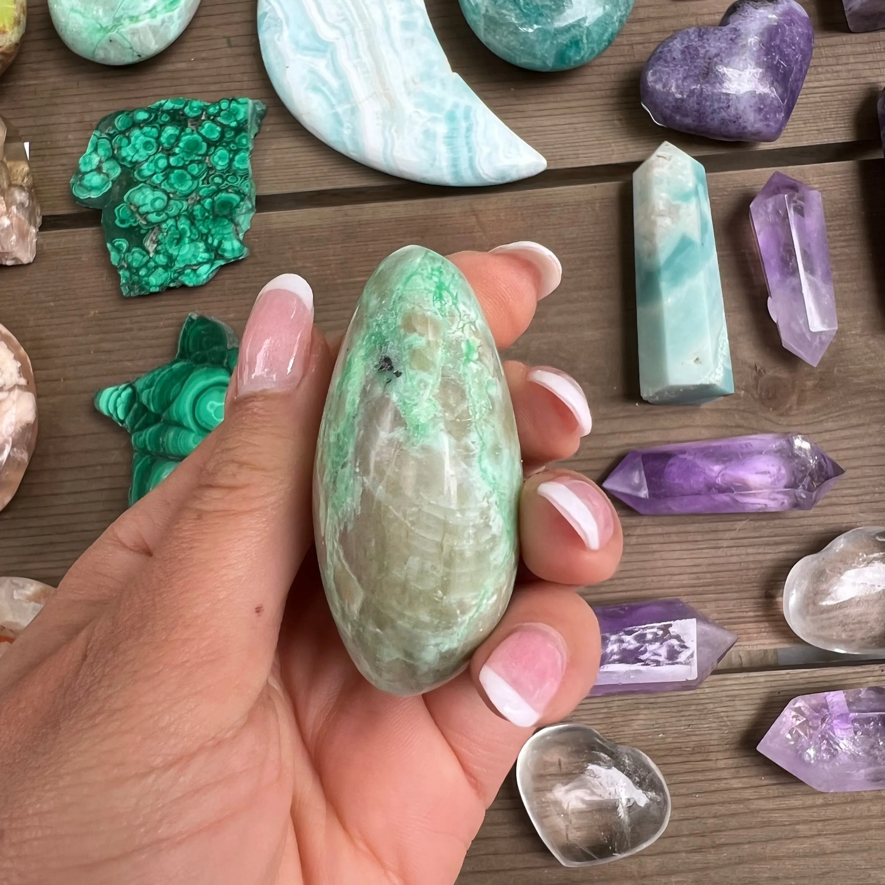 Garnierite Palm Stone (#8)