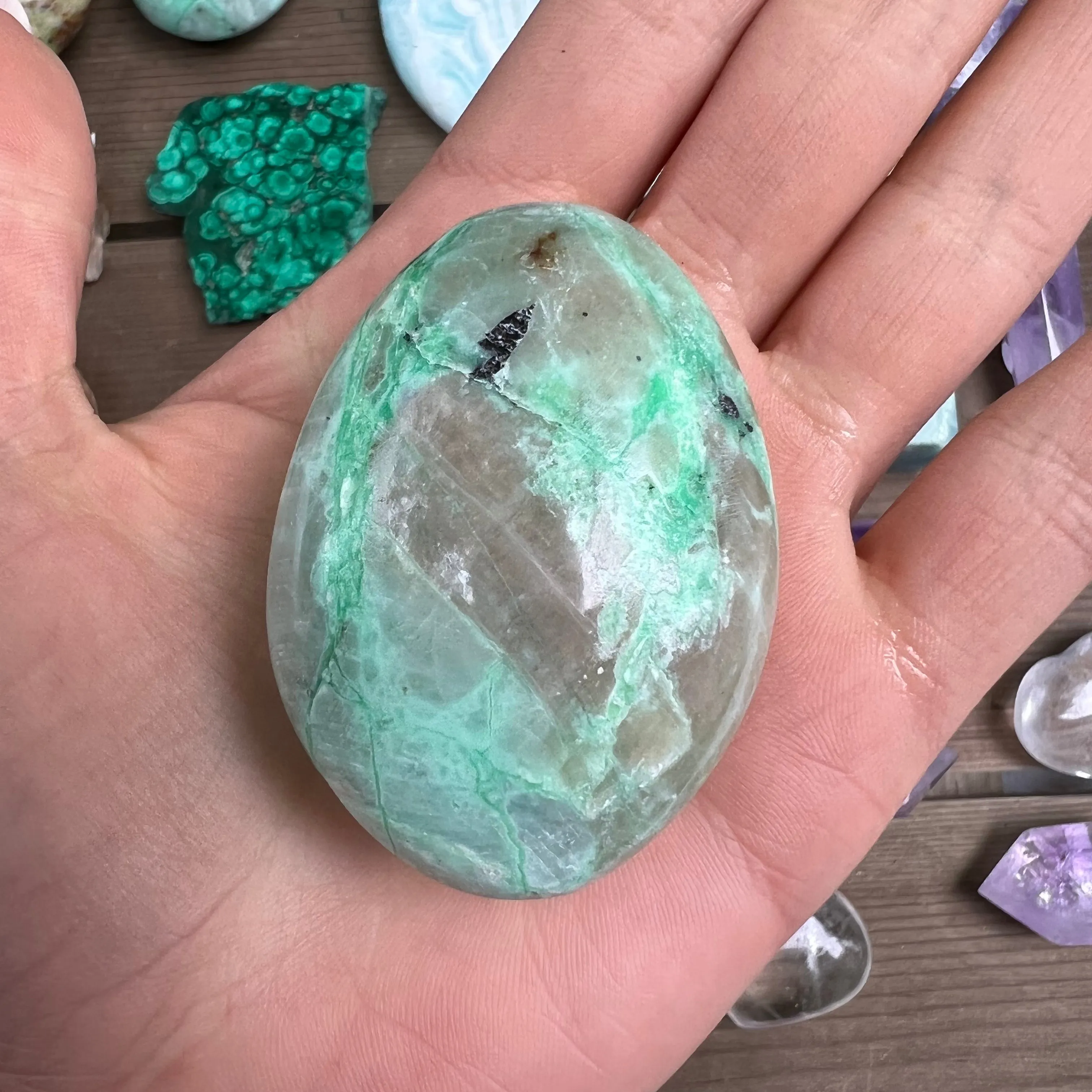 Garnierite Palm Stone (#8)