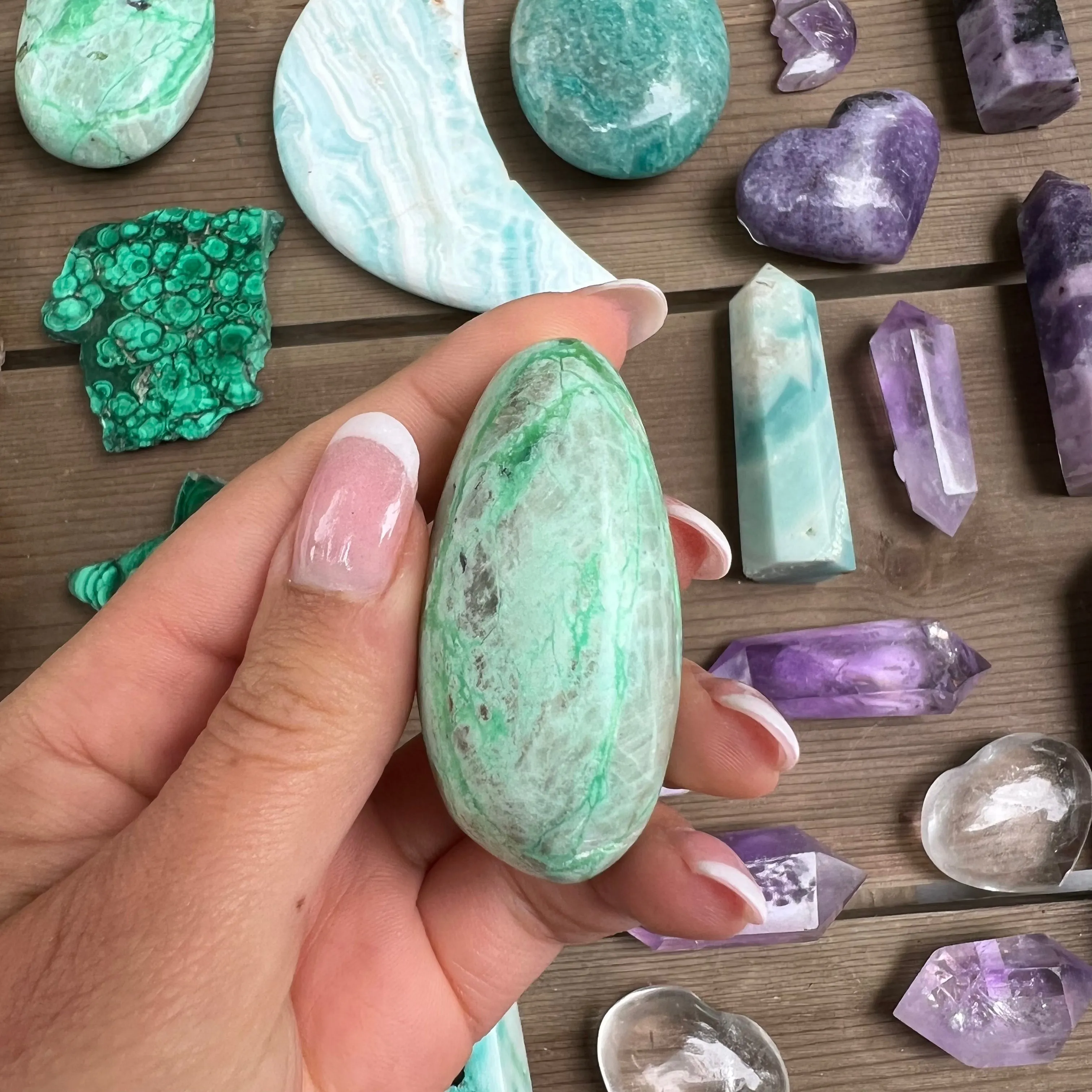Garnierite Palm Stone (#8)
