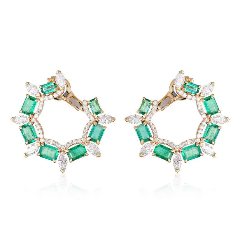 Gemstone Elegance Huggies Earrings
