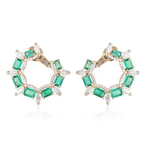 Gemstone Elegance Huggies Earrings