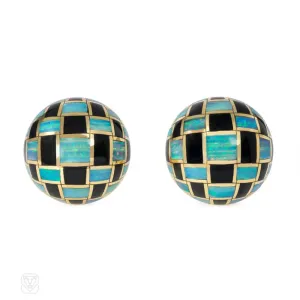 Gold, black jade, and opal earrings, Angela Cummings for Tiffany