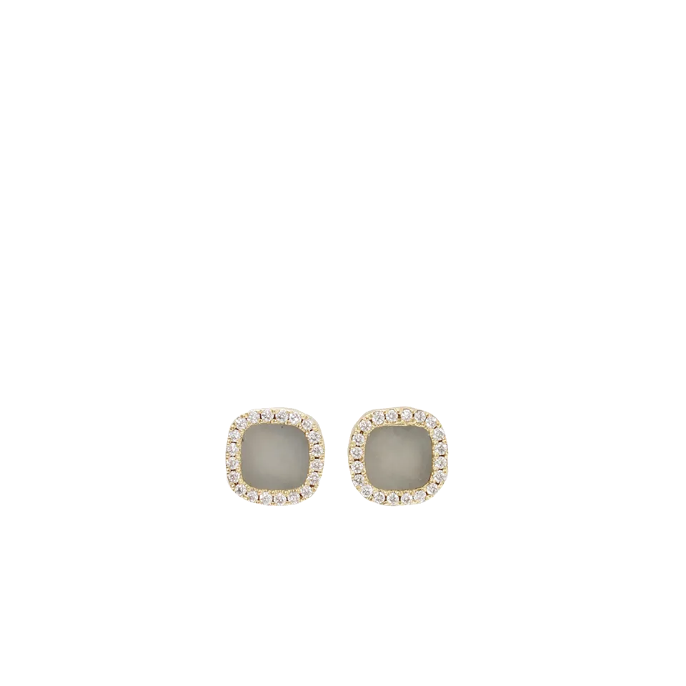 Grey Guatemalan Jade Stud Earrings