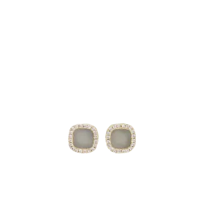 Grey Guatemalan Jade Stud Earrings