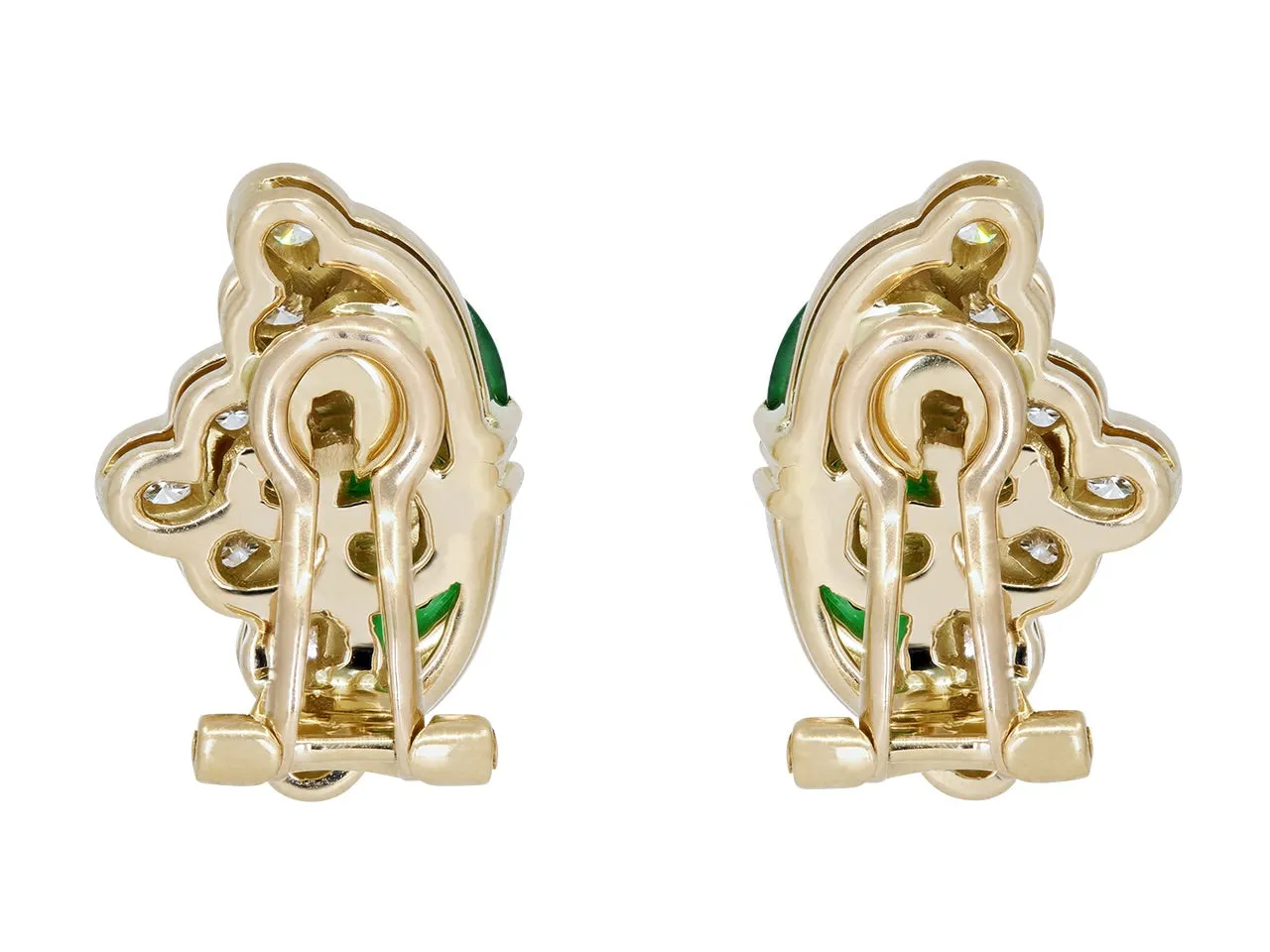 Jade and Diamond Earrings in 18K Gold