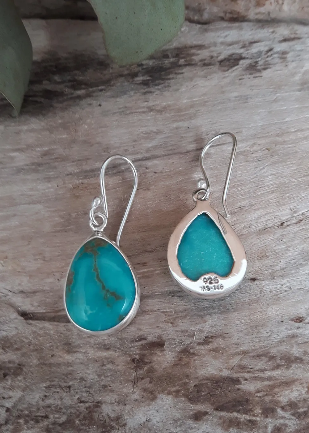 Kelly Medium Teardrop Turquoise Drop Earrings
