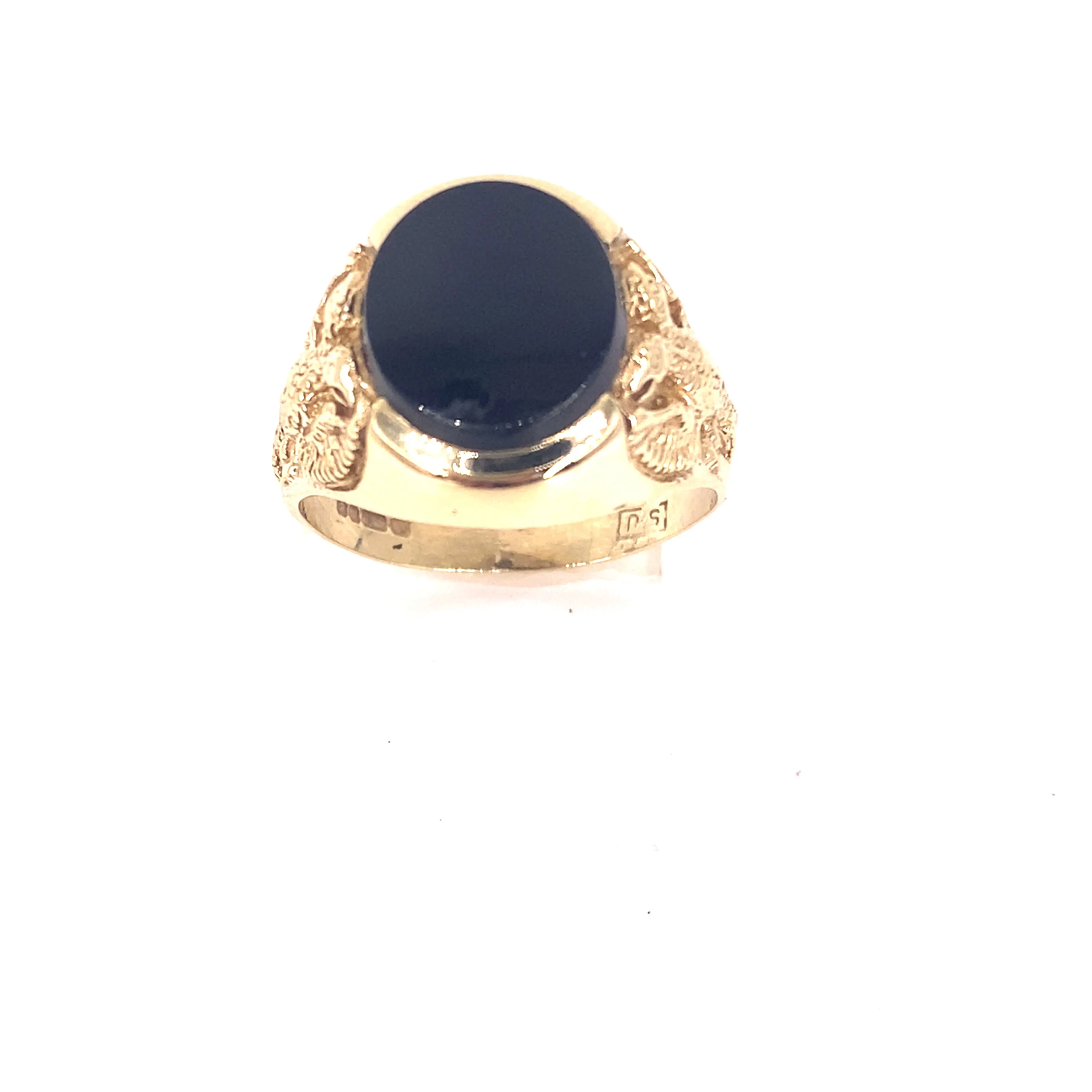 Men’s 9ct Yellow Gold Onyx Signet Ring - 6.8g