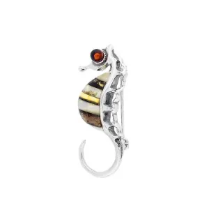 MILENA Baltic Amber Seahorse Brooch