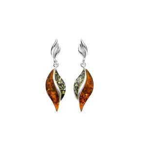 MILENA Elegant Amber Silver Earrings