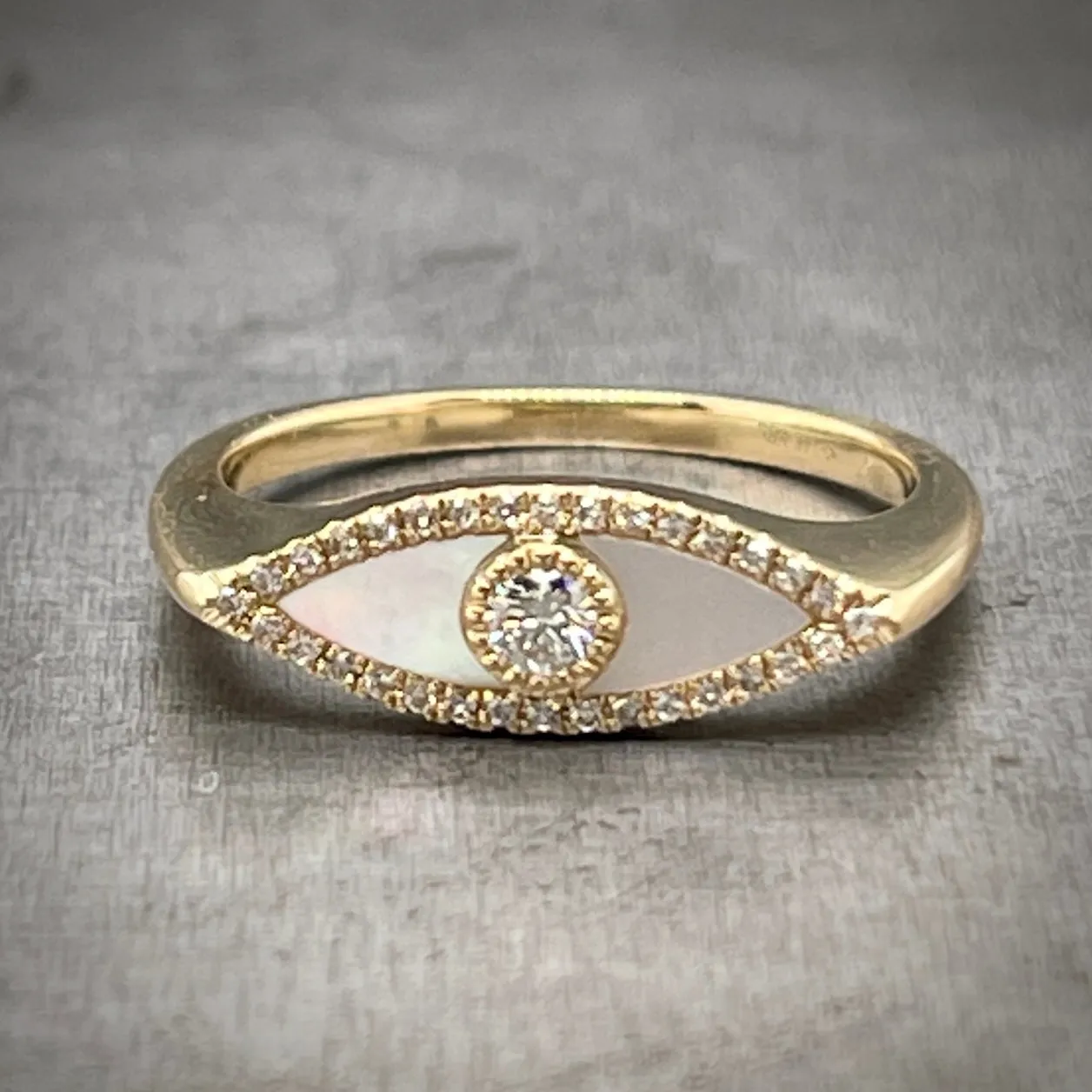 Mother of Pearl Evil Eye Ring