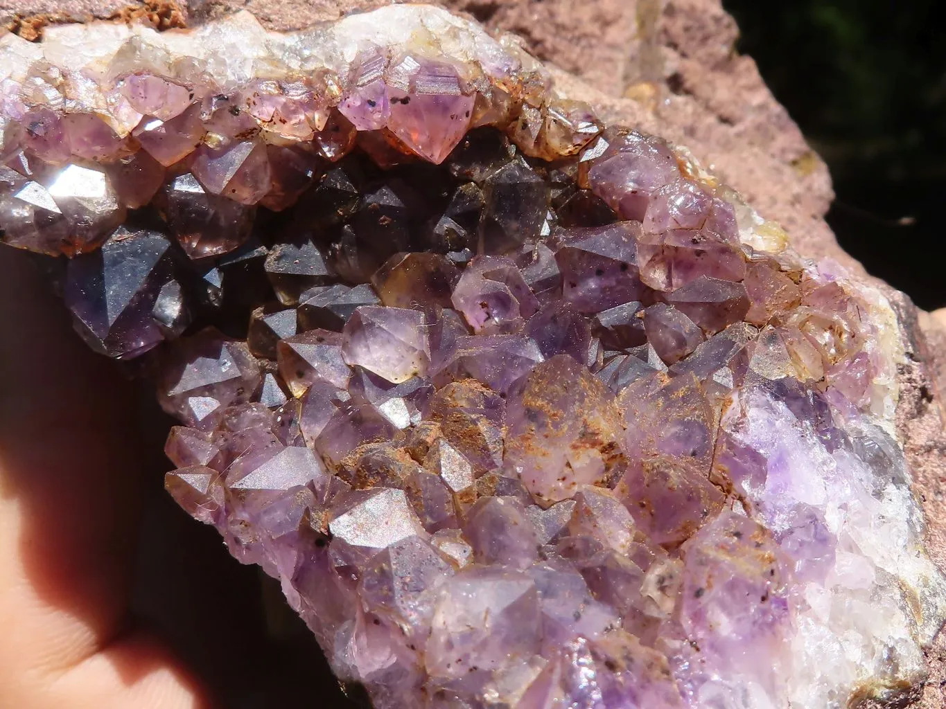 Natural Amethyst In Basalt Geode Specimens x 4 From Zululand, South Africa