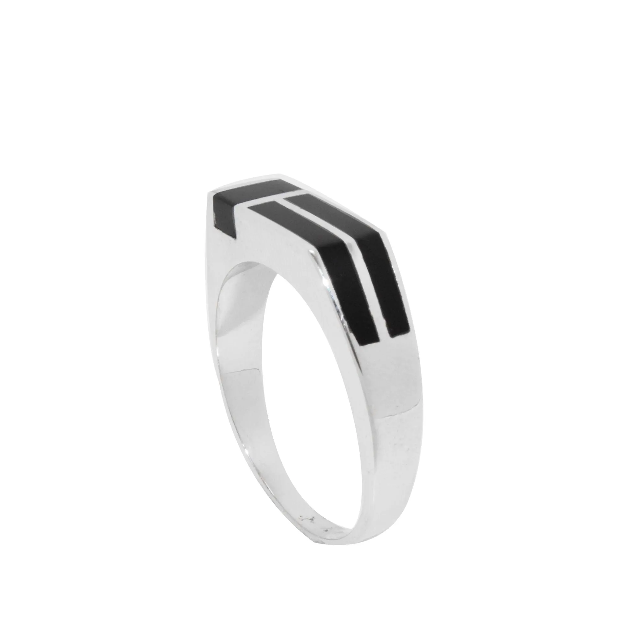 Onyx Asymmetric Signet Ring