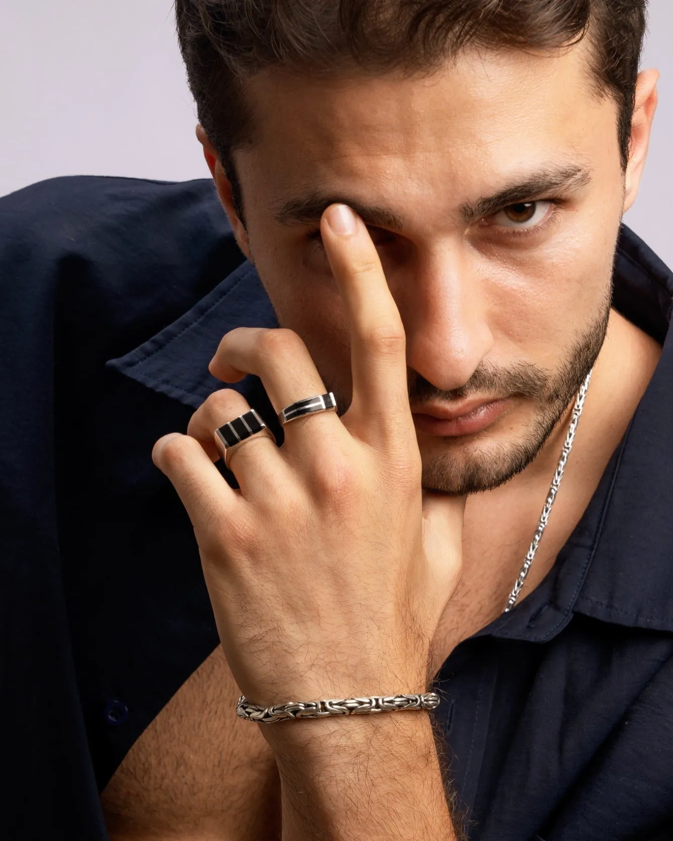 Onyx Asymmetric Signet Ring