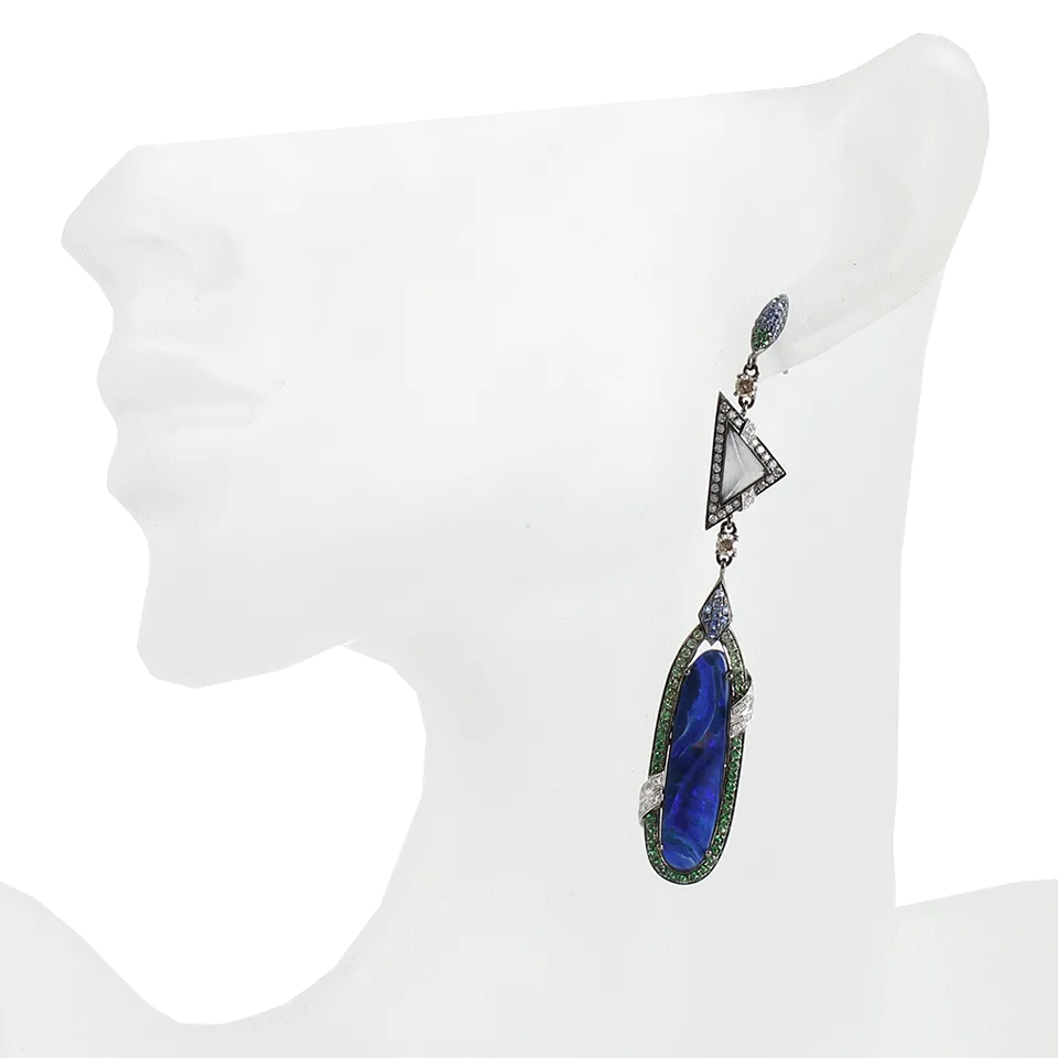 Opal and Jade Drop Earrings