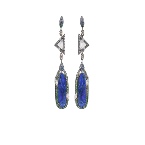 Opal and Jade Drop Earrings