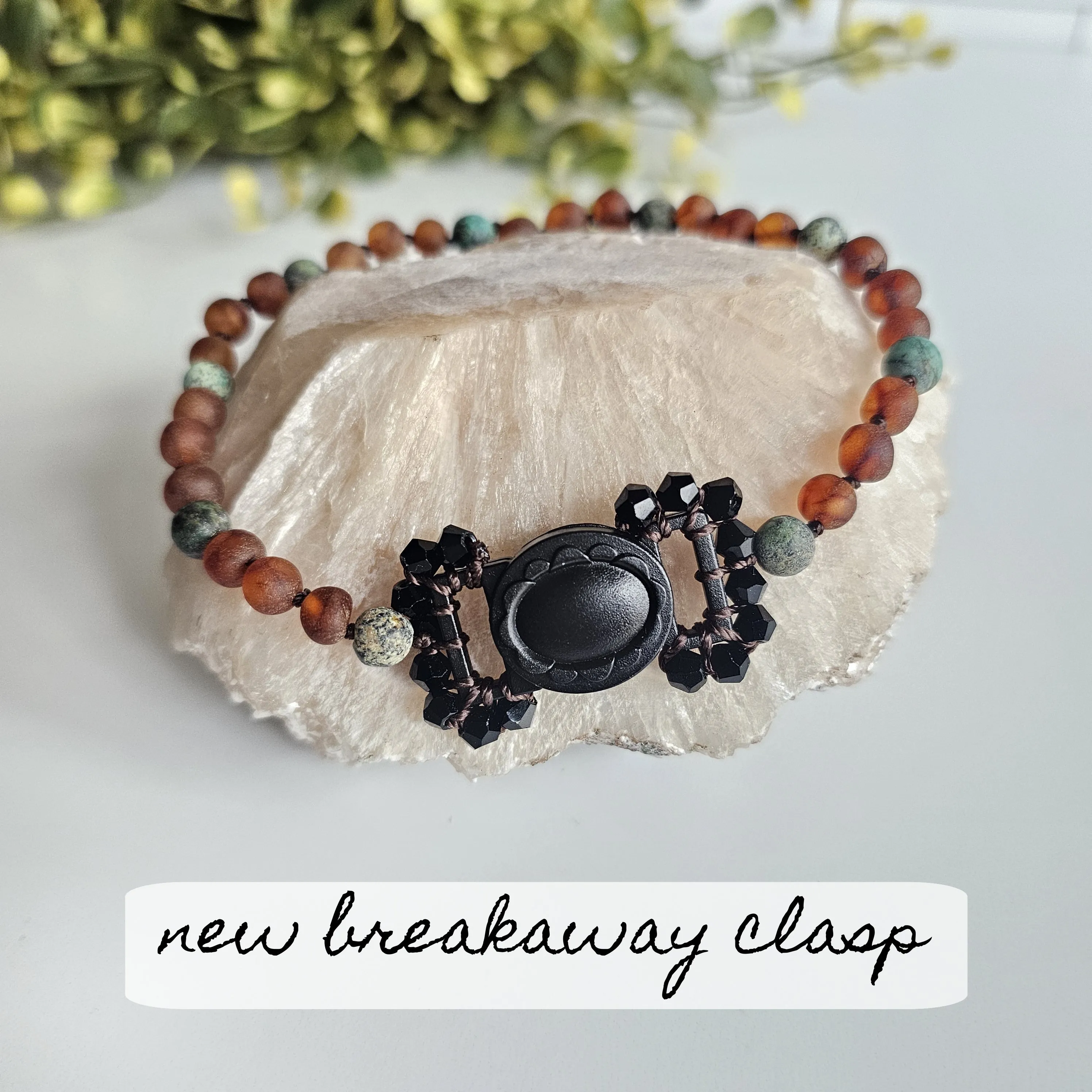 Pet | African Turquoise   Raw Cognac Amber Collar