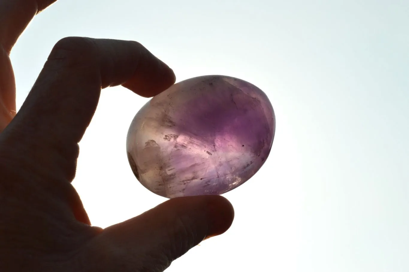 Polished Semi Gemmy Dream Amethyst Galet - Palm Stones x 12 From Madagascar
