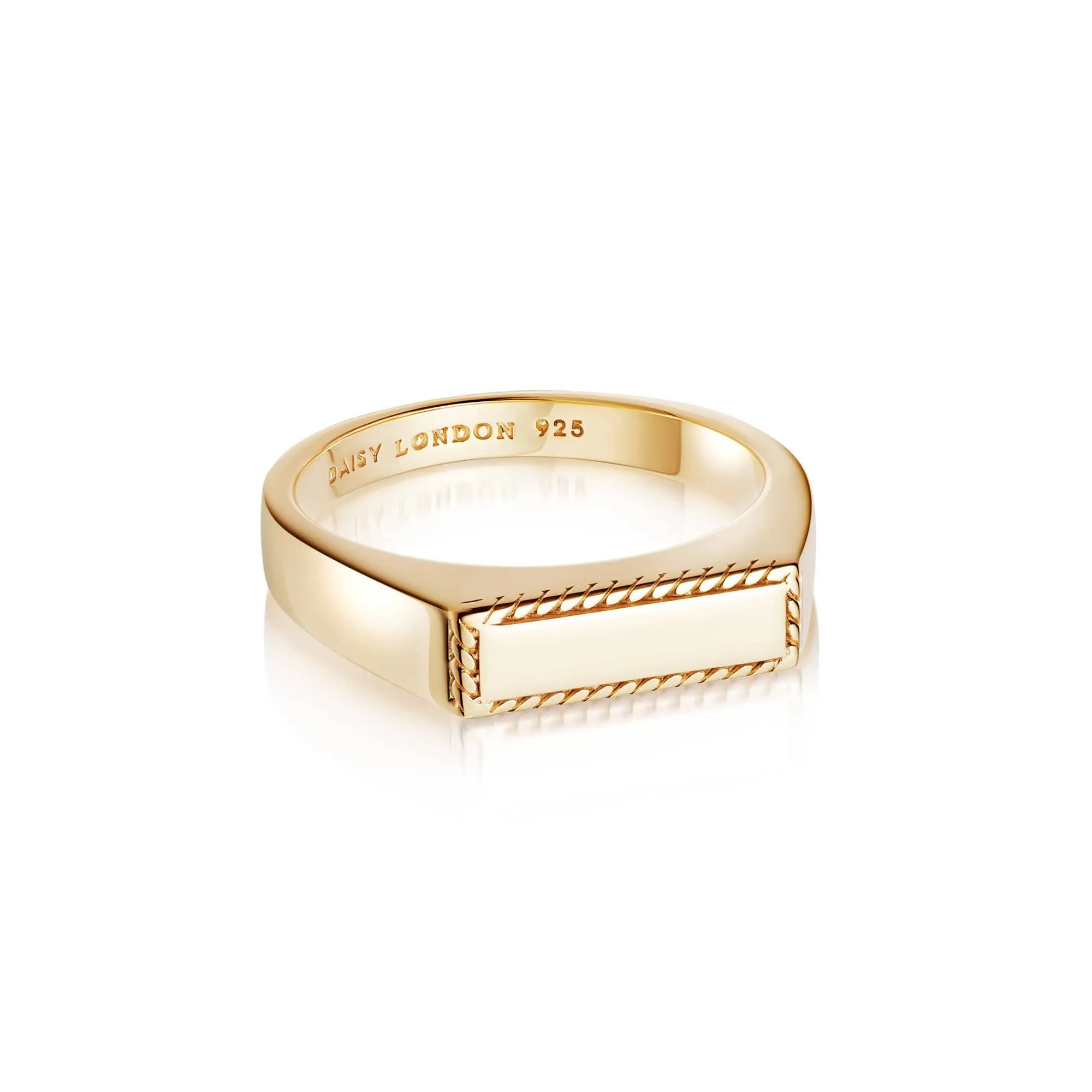 Rope Signet Ring 18ct Gold Plate