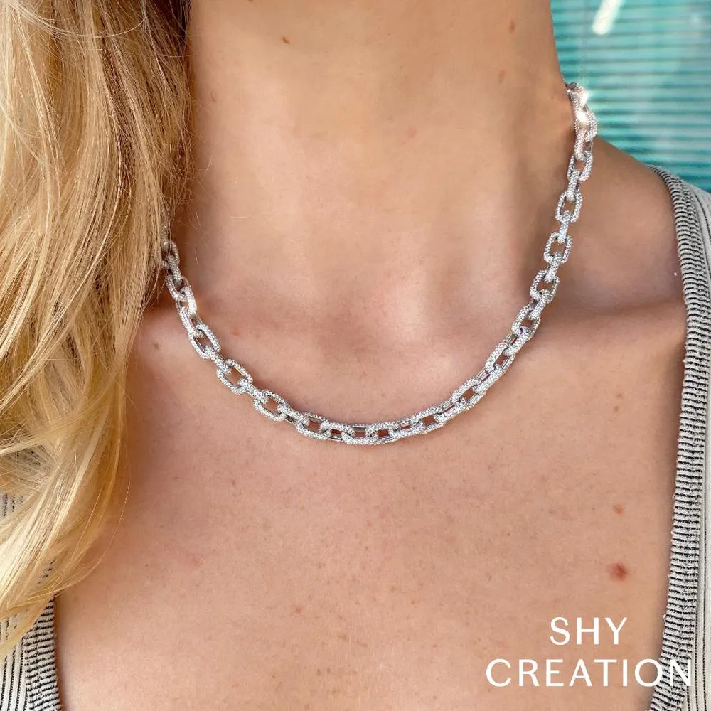 SC55014088Z16 14K White Gold Link Necklace